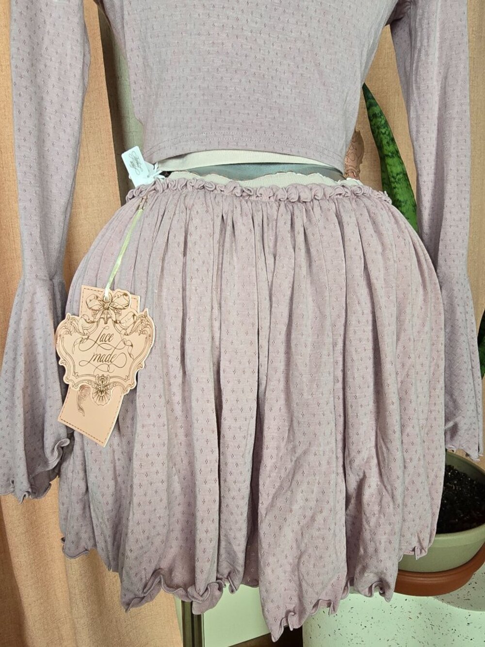 Lacemade Miss Taro Set, Cami, Pointenelle Corset Bellsleeve Top & Skort - Picture 6 of 11